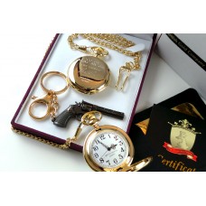 Clint Eastwood Signed Quote Pocket Watch and Keyring Clint Eastwood Signed Quote Pocket Watch and Keyring